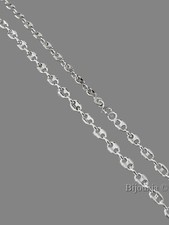 Chaîne Maille Marine Agrafé Grain de Café 50Cm X 4MM Argent 925/1000 - MIXTE