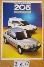 PEUGEOT 205 XA, XAD, XRA, MULTI - Prospectus 1987 F 12 pages