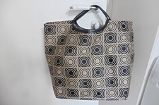 Sac à main Brontibay tissé damier noir beige + pochette intérieur rose fuchsia