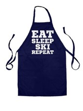 Eat Sleep Ski Répéter - Unisexe Enfants Tablier - Skieur Neige Vacances Hiver
