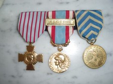 3 MEDAILLES guerre Algérie AFRIQUE DU NORD  croix du combattant commémorative