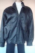 VESTE BLOUSON EN VRAI CUIR NOIR  T XXL NEUVE