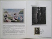 Encart Philatélique Tableau Seurat Peintre Le Noeud noir