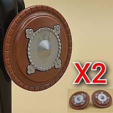 X2 Playmobil bouclier marron -
