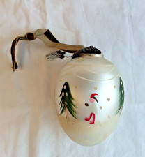boule de noël art déco en verre soufflé peint main