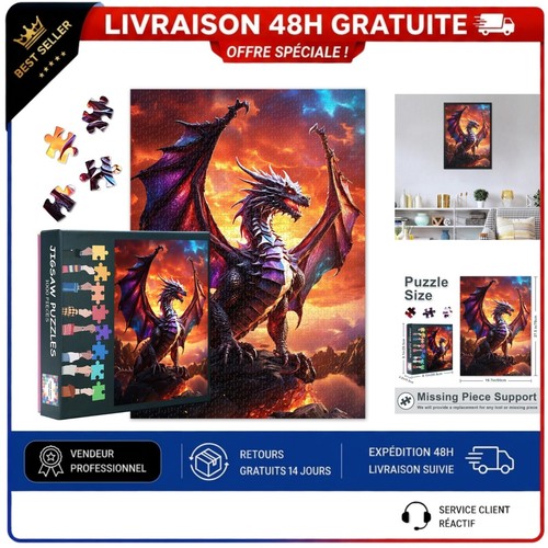 Puzzle 1000 pièces dragon - pièces,