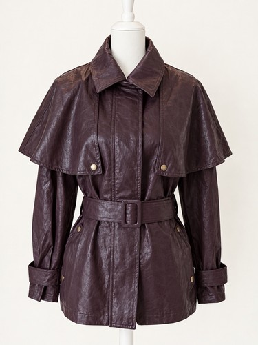 Veste femme cuir marron