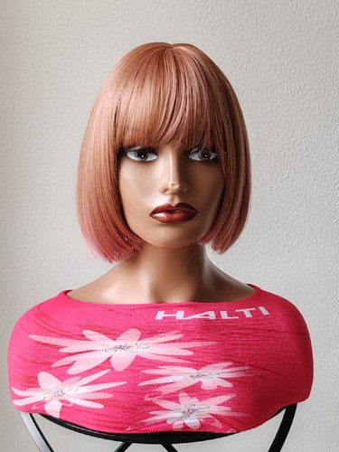 Perruque bob rose violet avec - perruque,