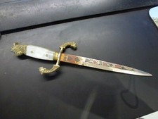 coupe papier Toledo,L 23cm,lame gravée,style Empire,tete de lion