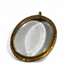 Pendentif Porte Photo Ancien Plaqué Or Double Face Bijou Début XXe