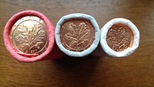 allemagne 2011d  3 rouleaux non aveugles 1 2 5 cents