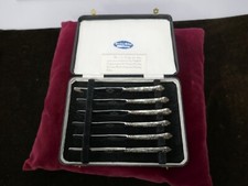 coffret de 6 couteaux à dessert argent sterling et acier Sheffield L 17cm