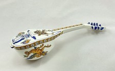Mandoline faïence Gien bouquetière décor italien Mandolin