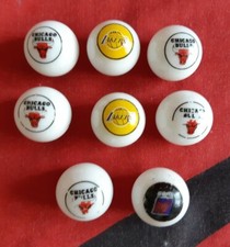 Ultra rare - Lot 8 billes porcelaine basket NBA années 90 Chicago Bulls Lakers..