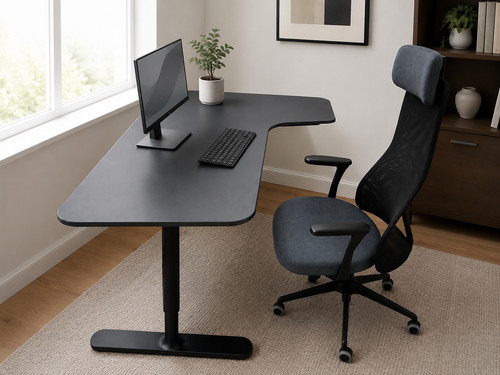 Blue desk table - desk/table, ergonomic