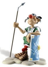 Leblon Delienne & Uderzo-Sculpture, Romain a la lance, bouclier-Coffret & Certif