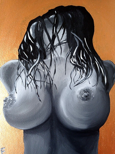Tableau original huile - , nu