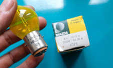 Ampoule Jaune Mazda 6 V 15 / 15 W O4 BA 20 d Réf 1025 Cyclomoteur Made France 2