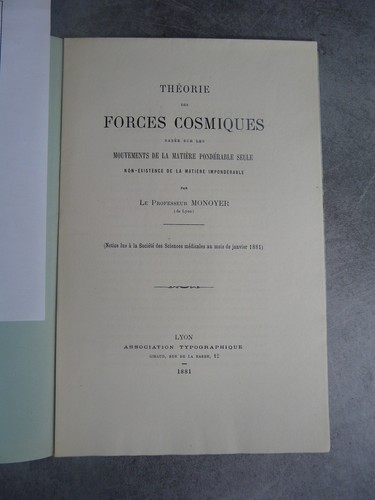 Ferdinand monoyer théorie - monoyer, des