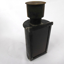 ancienne lampe a petrole tole et verre rouge