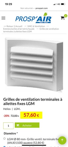 Grille ventilation alu lgm - grille,