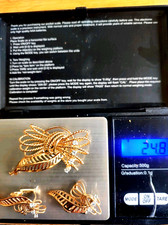 Bijoux Parure Or 18 Carats Broche est Boucle D'oreille serti de Diamants 