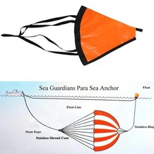 Ancre flottante avec frein de dérive et corde de 61 cm pour bateau de 6,2 m