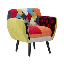 Fauteuil Design Patchwork "Impérial" 78cm Multicolore