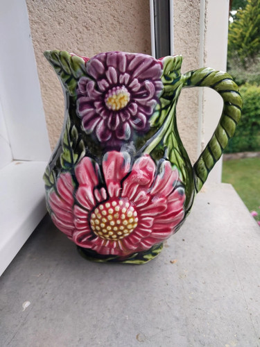 Pichet dahlias barbotine - dahlias,