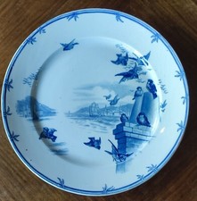 Ancienne Vaisselle Assiette Plate Gien Modèle Vol d Oiseaux Terre De Fer
