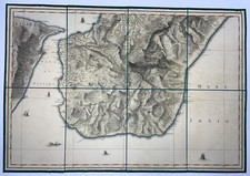 ITALY CALABRIA ULTRA &EASTERN SICILY 1788 RIZZI ZANNONI/GUERRA LARGE ANTIQUE MAP