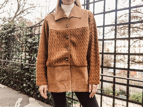 Veste femme cuir marron camel - femme,