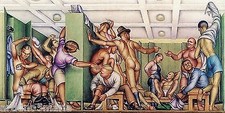 PAUL CADMUS YMCA VESTIAIRE RÉALISME ART TOILE FINE IMPRIMÉ