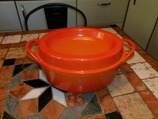 Cocotte ovale en  Fonte émaillée Le Creuset Doufeu  orange FRANCE