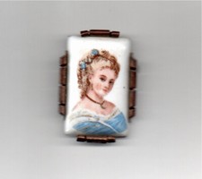 broche ancien peinture faience