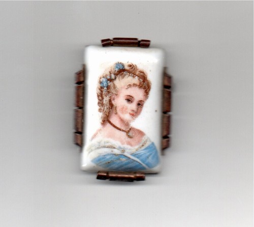 Broche ancien peinture - peinture, faience