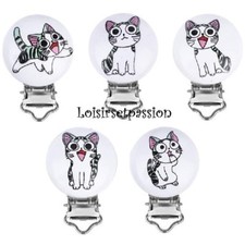 Clip Pince tétine Bois, CHAT