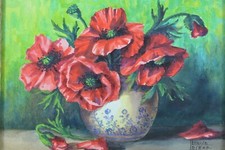 Tableau ancien Bouquet Fleur