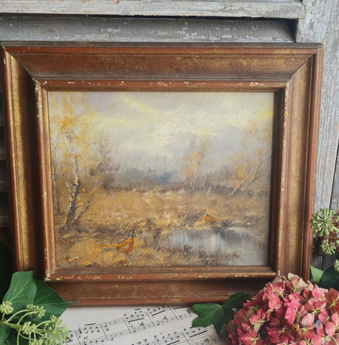 Ancien tableau huile - sur, toile