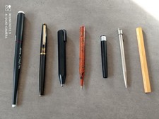 Lot de 7 stylos de collection , design variés, métal, résine et bois, Vendu En L