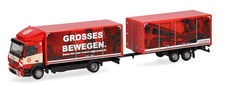 HERPA, MERCEDES BENZ Atego 13 4x2 et remorque 2 essieux COLONIA, échelle 1/87...