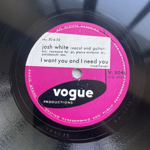 Rpm josh white want - 78, you