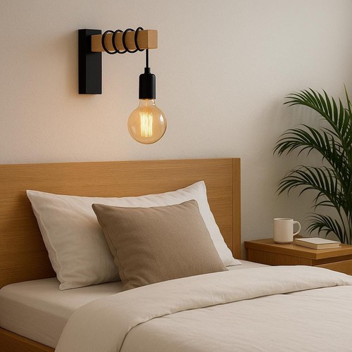 Retro iron wood - wood, sconce