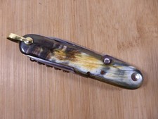 Ancien couteau pliant vintage CARTAILLER DELUC 6 pièces corne Thiers FRANCE