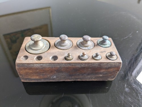Ancienne boite poids laiton - boite,