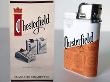 Lot cigarettes CHESTERFIELD bannière publicitaire et briquet