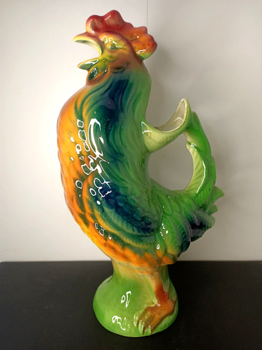 Ancien pichet coq barbotine - ancien,