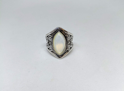 Bague pierre lune blanc t56 - bague,