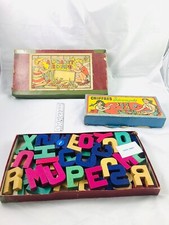 Ancien Set de Jeux de Lettres et Chiffres en Bois - 2 Boîtes Vintage Années 50?
