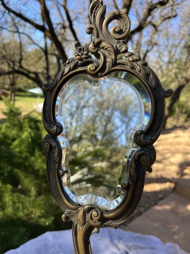 Ancien miroir face main - face, à